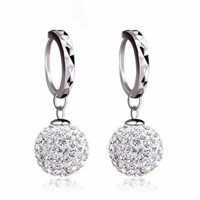 Серьги пусеты Shamballa из стерлингового серебра 925 пробы для вечеринок высокое