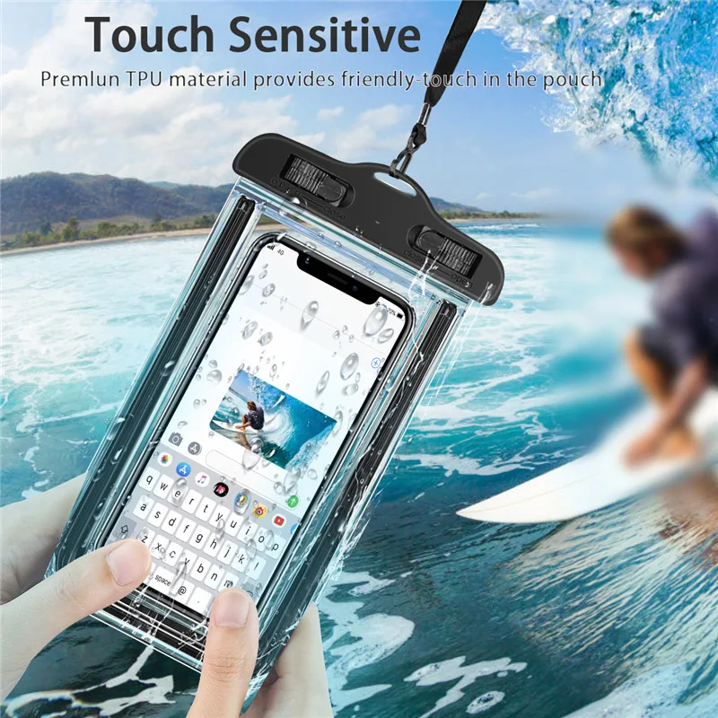 

Ottwn Waterproof Mobile Phone Case For iPhone X XS Max XR 8 7 6 6s Plus Clear PVC Sealed Underwater Cell Smart Phone Pouch Cover