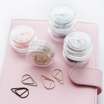 

1pcs cute creative teardrop bookmark stainless steel metal clip paper clip message folder 10pcs