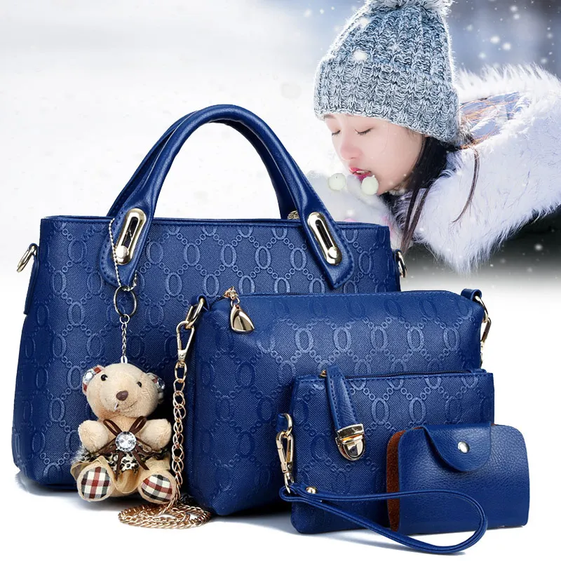 1 مجموعة النساء سيدة الكتف Crossbody حقيبة محفظة الدب قلادة بو الجلود للسفر جديد 1 مجموعة النساء سيدة الكتف Crossbody حقيبة محفظة الدب قلادة بو الجلود للسفر جديد