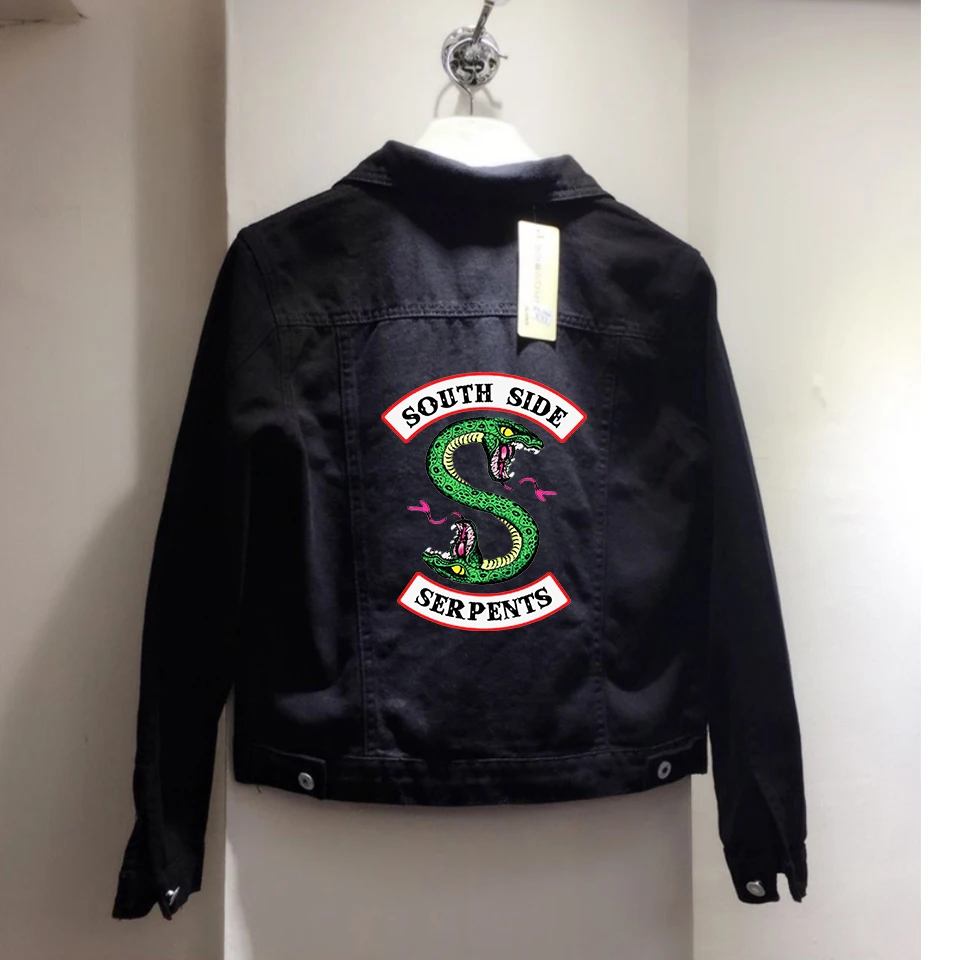 

BF New RIVERDALE Autumn new candy color denim clothes 2019 new college wind Slim thin long-sleeved denim short jacket