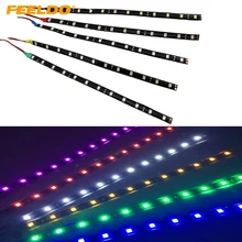 1Pc Waterproof Light 5050 12 SMD High Power Flexible 12 LED Car Strips DRL Lamp Car Styling Blue/Red/White #1569