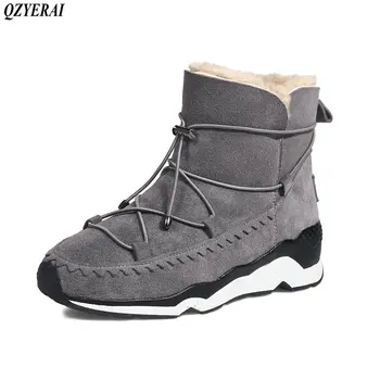 

2018 New new autumn/winter warm 100% beef skin snow boots Snow boots size 34-42