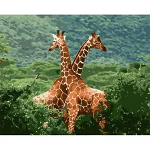 Жираф в дереве. 40х50см, живопись по номерам, DIY, настенное искусство, декор гостиной, пейзаж, фигура, животное, цветок, мультфильм