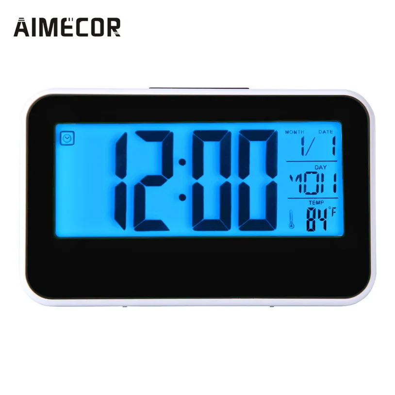 Aimecor Alarm clock LED Digital Fashion Creative Smart Clock LED Snooze Alarm Calendar Temperature Backlight Clock u70403