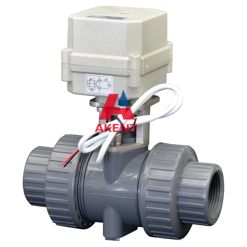 1" DN25 2 Way 12V/24V PVC Normally Closed Motorized Electric Ball Valve