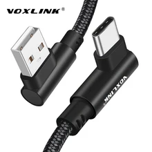 VOXLINK usb type C 90 градусов быстрая зарядка usb c кабель type-c шнур для передачи данных зарядное устройство usb-c для samsung S8 S9 Note 9 8 Xiaomi mi8 mi6