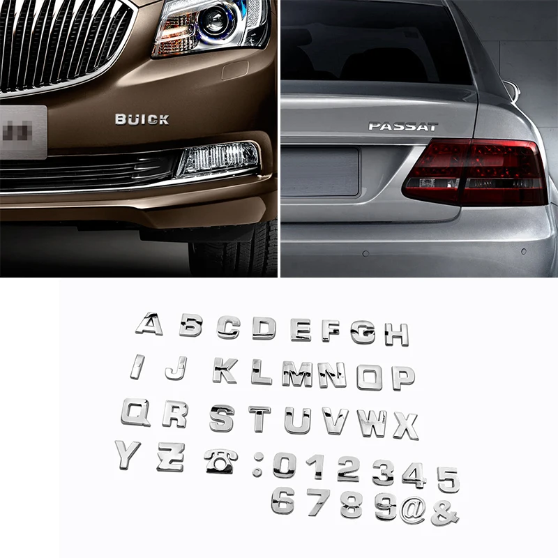 

3D Metal DIY ARC Letters Digital Emblem Decal Car Stickers Custom Logo for BMW M3 M5 X1 X3 X5 X6 E46 E39 E36 E60 Car Accessories