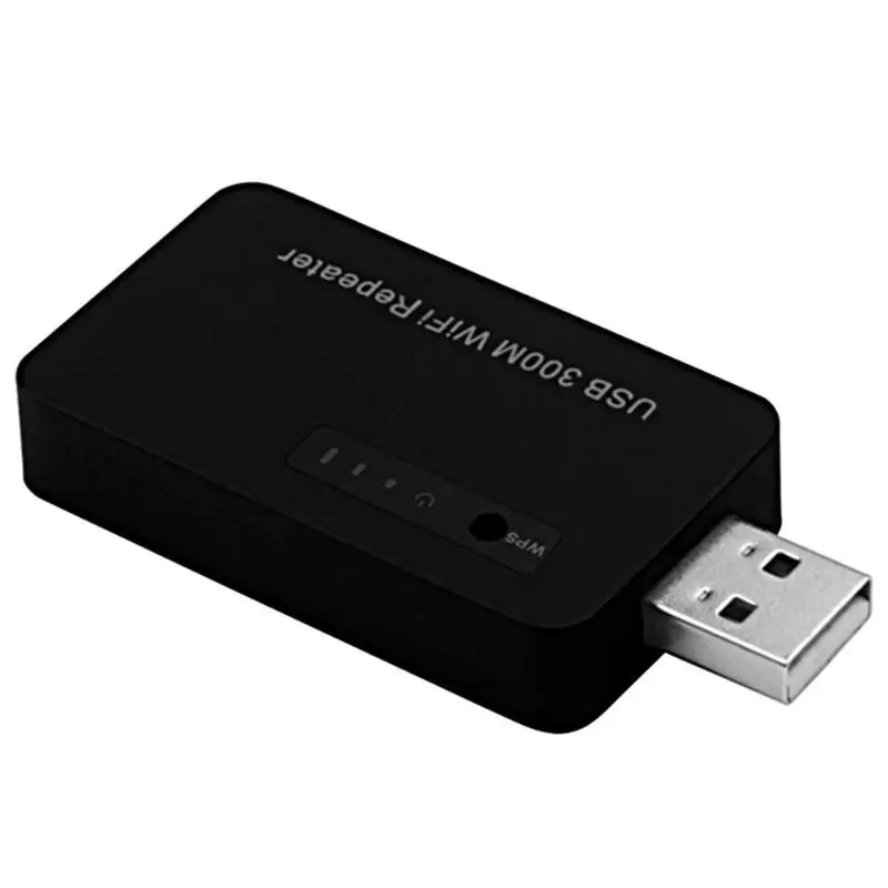 ALLOYSEED USB 300 м WiFi ретранслятор Беспроводной усилитель сетевой маршрутизатор расширитель усилитель сигнала usb-модем адаптер для телефона ноутбука - Цвет: Черный