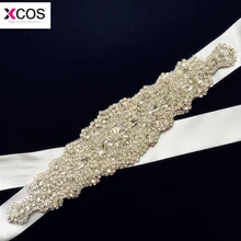 Реальные образцы роскошные свадебные, из горного хрусталя створки Свадебные ремни атласная лента Бисероплетение Свадебные аксессуары
