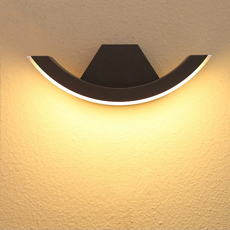 

8W LED Wall Sconce Light Fixture Waterproof Crescent Moon Lamp Outdoot Lighting Door Patio Garden Walkway