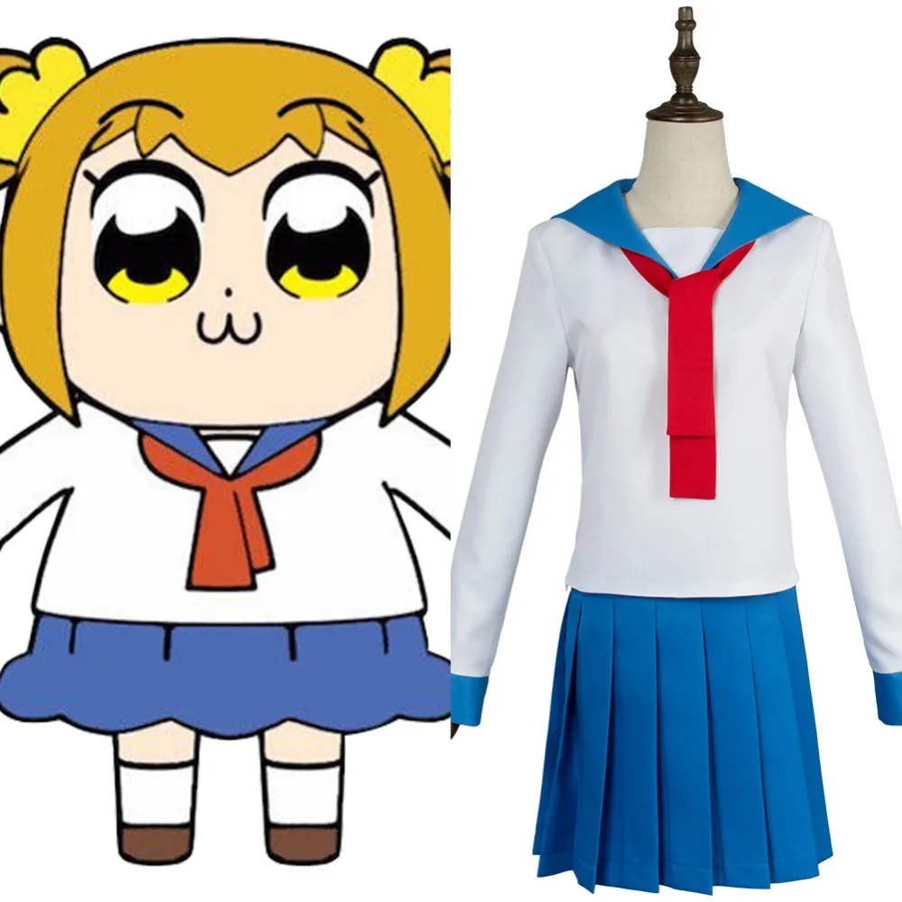 Японское аниме поп-команда EPIC Poputepipikku Popuko Pipimi POP Pipi карнавальный костюм Школьная