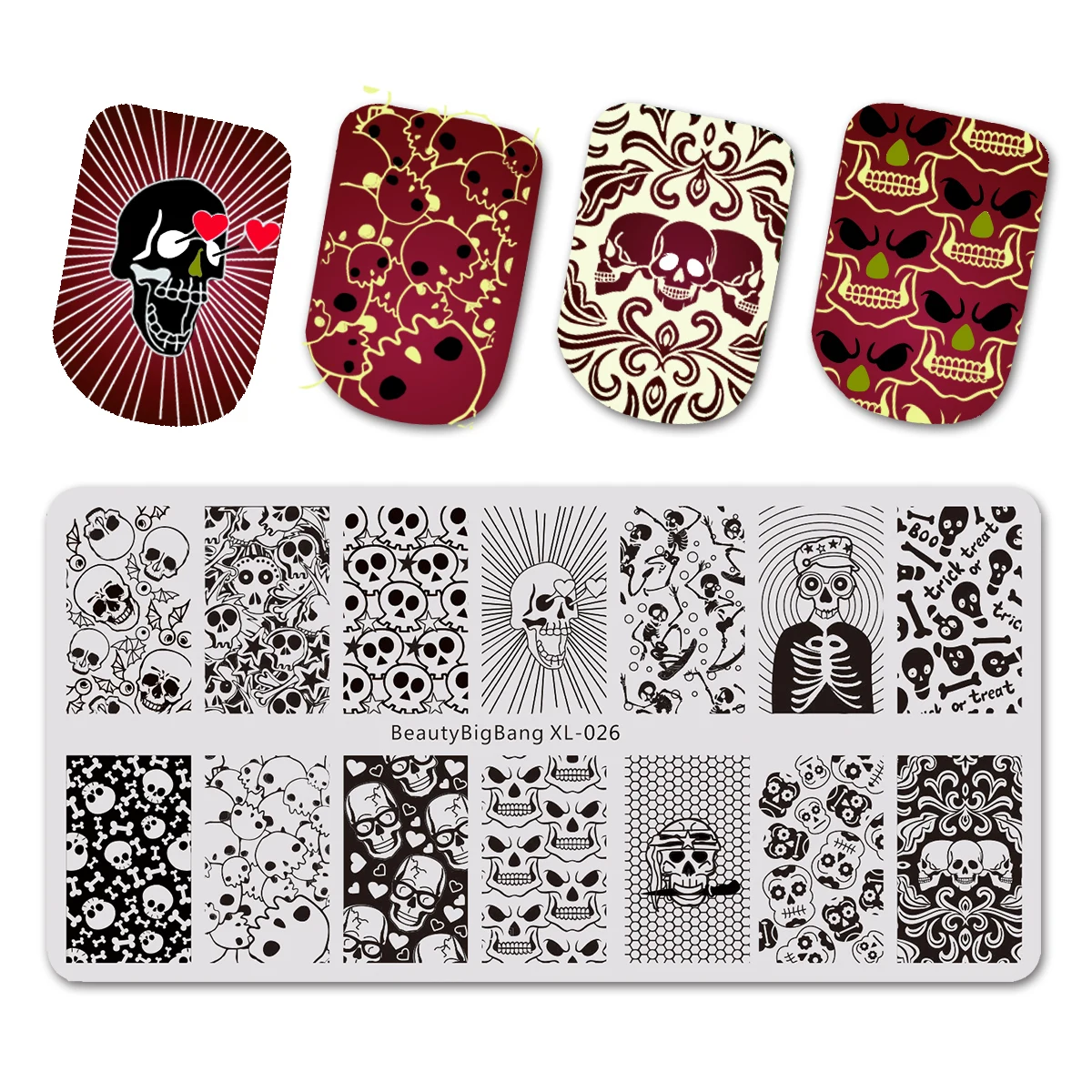 BEAUTYBIGBANG 6*12cm Nail Art Stamping Plates Rectangle Template Square Geometric stitching Sweater Pattern Flower XL042 - Цвет: 684467770296