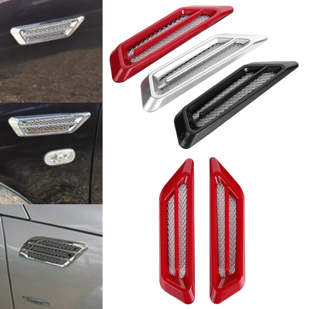 2pcs Car Air Flow Fender Side Protection Decal Vent Decor Stickers SUV