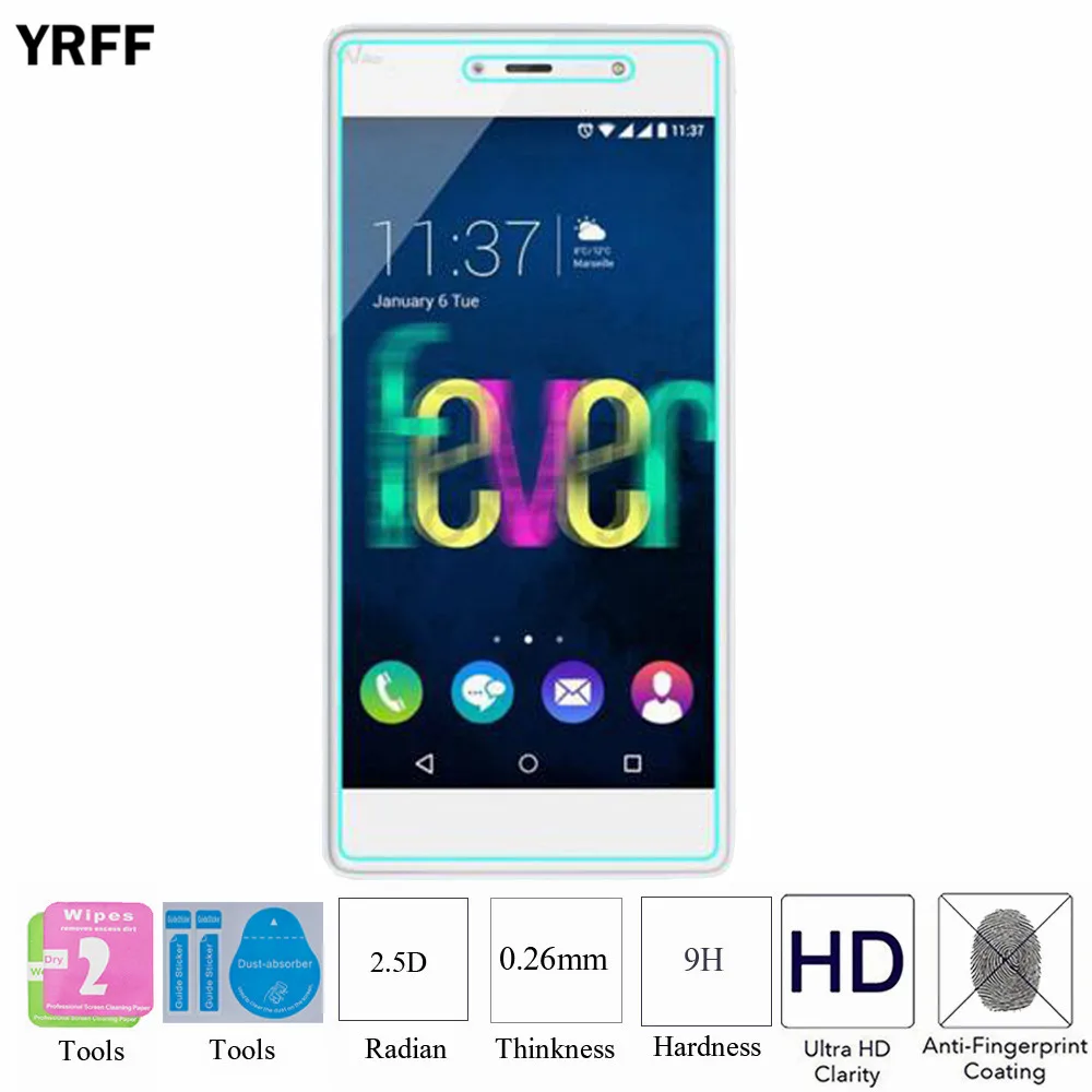 

2PCS 2.5D 0.25mm 9H Tempered Glass Screen Protector Protective Film For Wiko fever 4G Free Tools