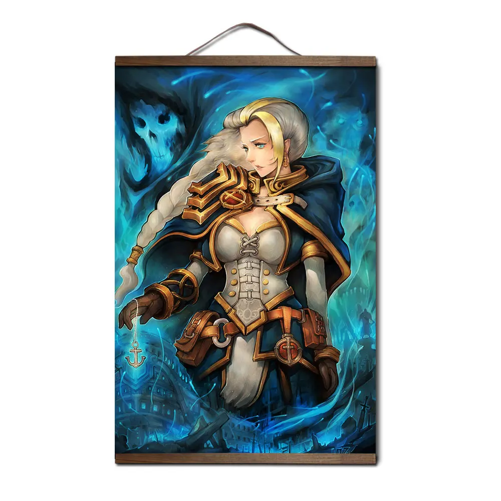 World of Warcrafts плакат для HD Холст плакат украшение живопись Sylvanas Windrunner Jaina Висячие деревянные свитки живопись - Цвет: 7