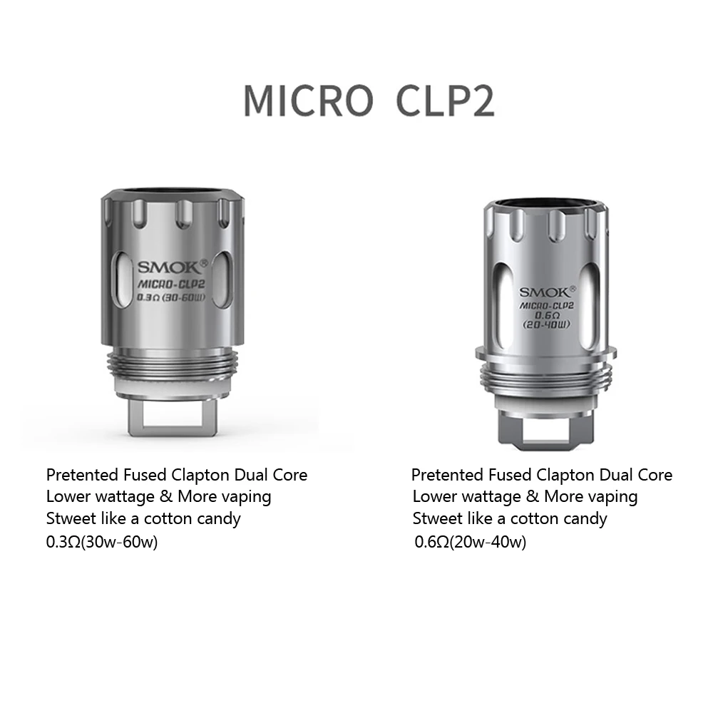 Оригинальная головка спирали SMOK Micro Clp2 0 3 Ом 6 двухъядерный электронный