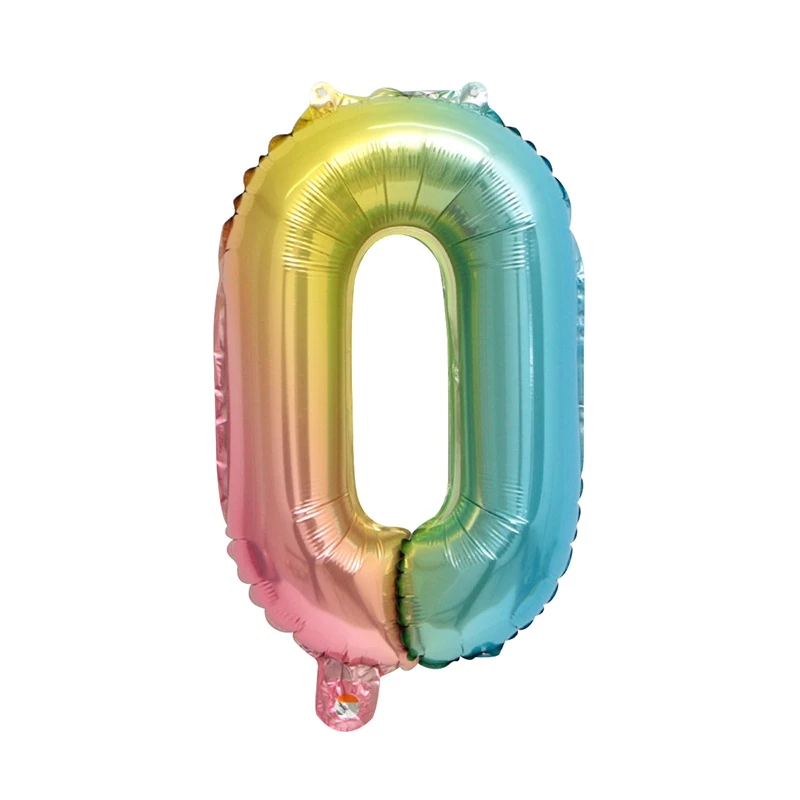 Градиентная расцветка; Высота 16 дюймов 32 дюймов цифровой Лифт алюминиевой фольги воздушный шар вечерние свадебной сцены макет воздушный шар для детей 0, 1 2 3 4 5 6 7 8 9