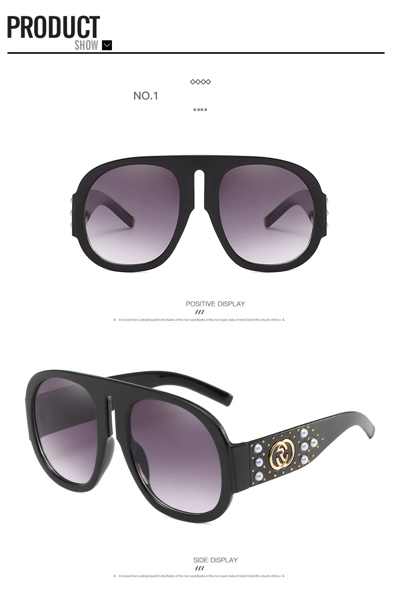 LEIDISEN, большая оправа, жемчужные заклепки, солнцезащитные очки для женщин, фирменный дизайн, Винтажные Солнцезащитные очки, модные женские очки, высокое качество, UV400