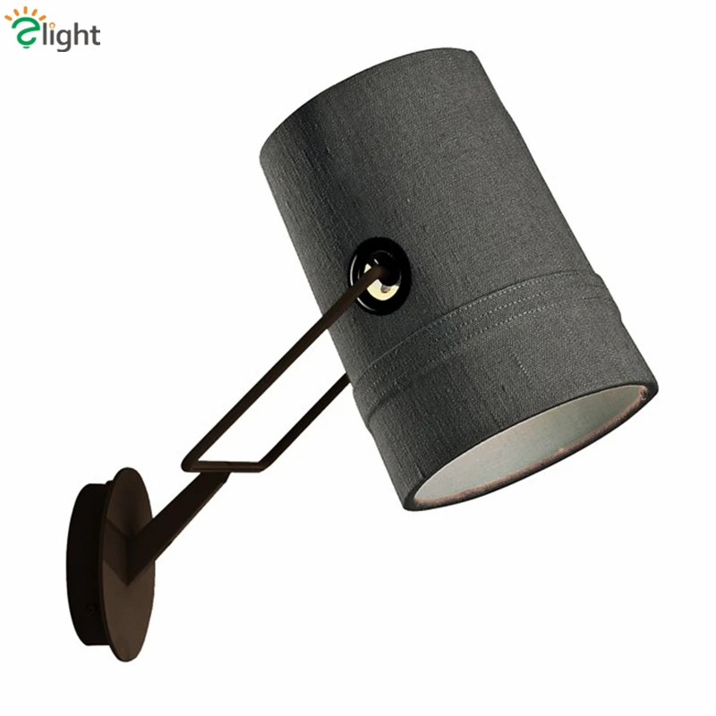 Италия вилка светодиодная Напольная Лампа R7S вращающийся полотняный абажур минимализм торшер блеск Гостиная светодиодное освещение - Цвет абажура: wall lamp