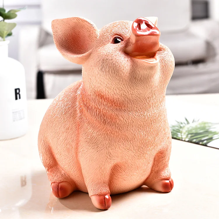 Resin Cute piggy money boxes Animal Pig banks Creative Valentine's Day gifts Birthday presents home decoration accessories