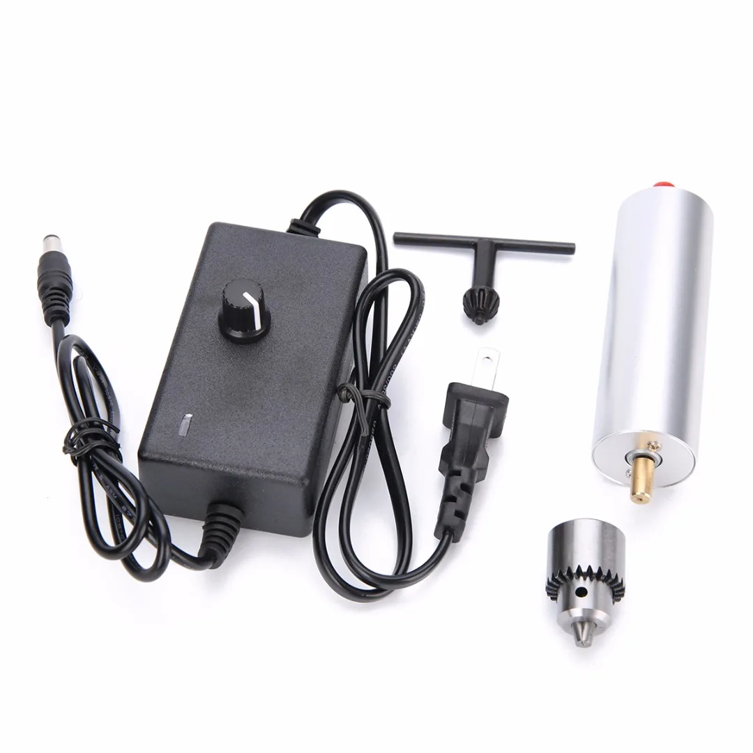 

New 6V-24V Mini Electric Hand Drill DIY 385 DC Motor with Chuck For Woodworking Hobby Tool