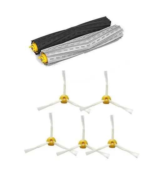 1 set Tangle-Free Debris Extractor Brush + 5 side brushes kit for iRobot Roomba 800 900 860 864 870 880 980 replacement parts new extractor brushes kit new filters brush pack kit for 800 900 series