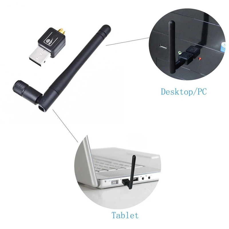 USB беспроводная сетевая Lan Карта Wi Fi Dongle 150 Мбит/с антенной 2 дБ 2,4G Портативный сильный сигнал приема Wifi адаптер маршрутизатор