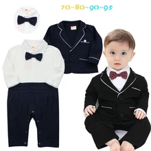 Комбинезоны для новорожденных мальчиков, одежда Детский костюм-смокинг для малышей, комплекты одежды джентльмен, Roupa, комбинезоны, de bebe, длинная одежда, Топ