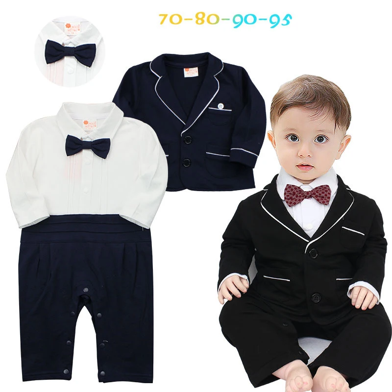 Baby Boy Newborn Rompers Clothes Kid's Infant Baby Tuxedo Suit Clothing ...