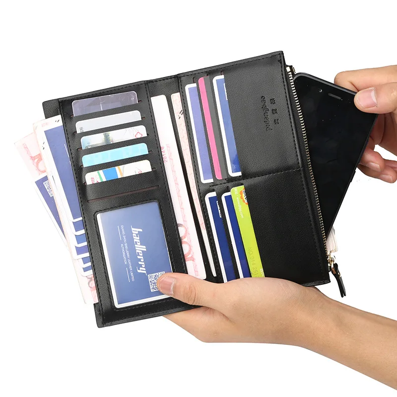 Black New Men's Wallet Business Casual Long Wallets Large Capacity Card Holder Multifunctional Zipper Clutch Purse Male Hand Bag Black New Men's Wallet Business Casual Long Wallets Large Capacity Card Holder Multifunctional Zipper Clutch Purse Male Hand Bag