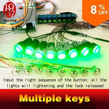 

2016 new Multiple keys real life room escape prop tools press button in sequence turn on the light and run awayfrom chamber room