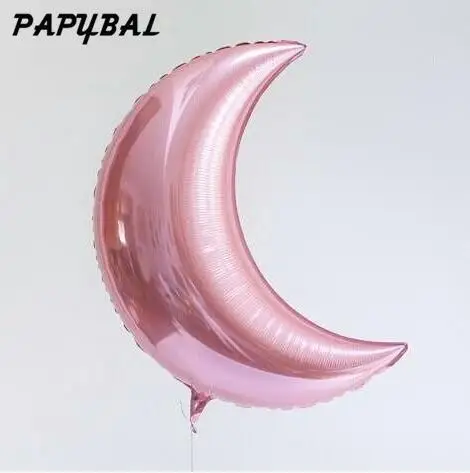 PAPYBAL Moon/Star/Rainbow/Unicorn/Love alloons алюминиевая фольга Air Globos Свадебные украшения для детского дня рождения вечерние принадлежности - Цвет: 32inch Moon pink