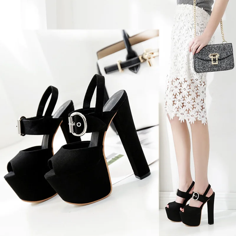 

Women's Pumps Runway 2018 Spring New 17CM T Stage Nightclub Waterproof Platform Hate High Fashion High Heel sandals ZYW-679-3