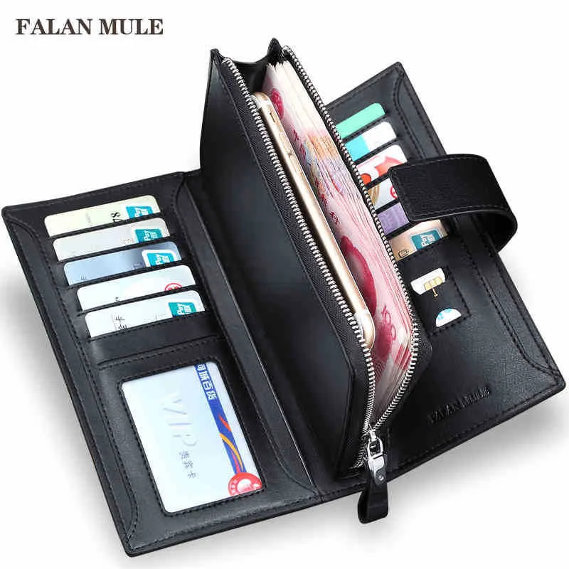 

FALAN MULE Genuine Leather Wallet MEN New Men Wallet Long Leather Wallet Brand Purse Coin Purse Men Purse Male Clutch FLML1300