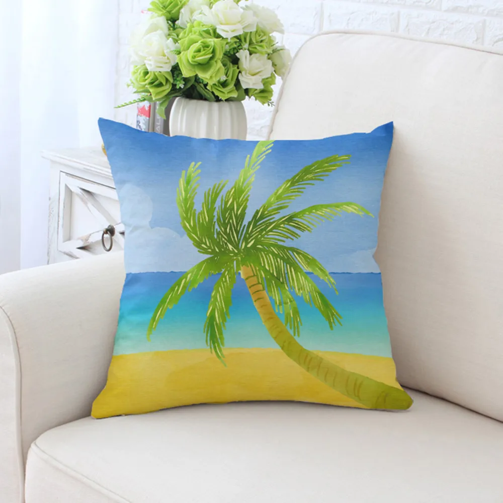 

BZ089 Natural Scenery Pattern Pillowcase Sofa Car Pillow Cover Washable Cotton Pillow Case Home Textile 45cm*45cm/18"x18"Inch
