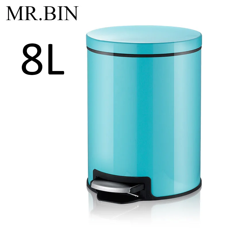 MR. BIN 8 литров Макарон плюс мусорный бак с Внутренний бак Нержавеющая сталь и металла педаль отходов может современный красочный мусора bin