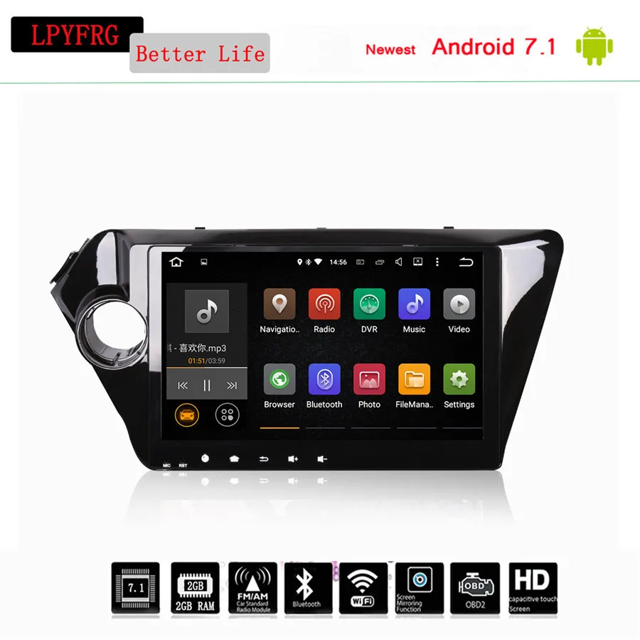 Sale 4G RAM HD 9" Android 9.0 car audio FOR KIA K2/RIO 2010-2015 car dvd player Wifi SD/USB Radio multimedia Gps navigation system 3