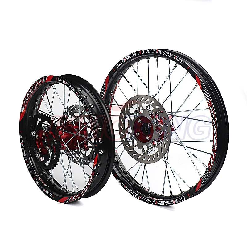 15mm Front 1.60-17 Rear 1.85-14 inch Alloy Wheel Rim with CNC Hub brake disc For KAYO HR-160cc TY150CC Dirt Pit bike 14/17 inch
