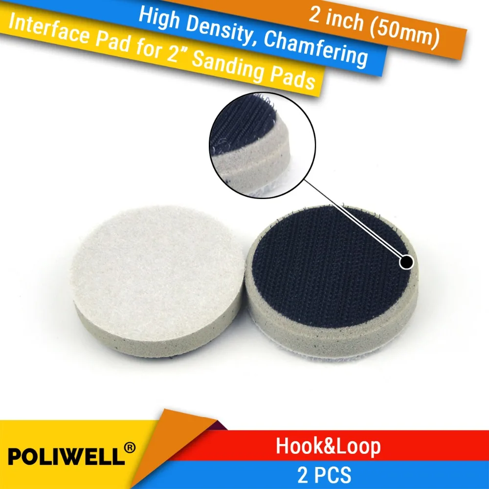 

2PCS 2 Inch(50mm) High Density Sponge Chamfering Surface Protection Interface Pads for Sanding Pad Power Tools Accessories