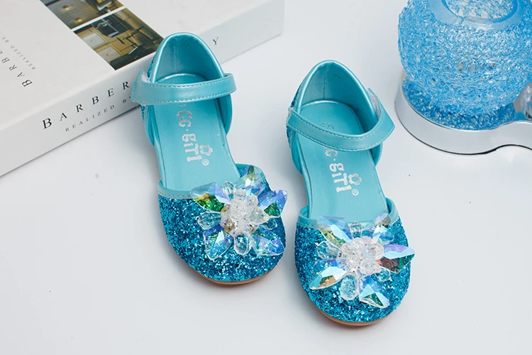 17夏子供キッズ女の子スクエアハイヒールサンダルガラスシンデレラクリスタル革の靴王女の靴 Aliexpress