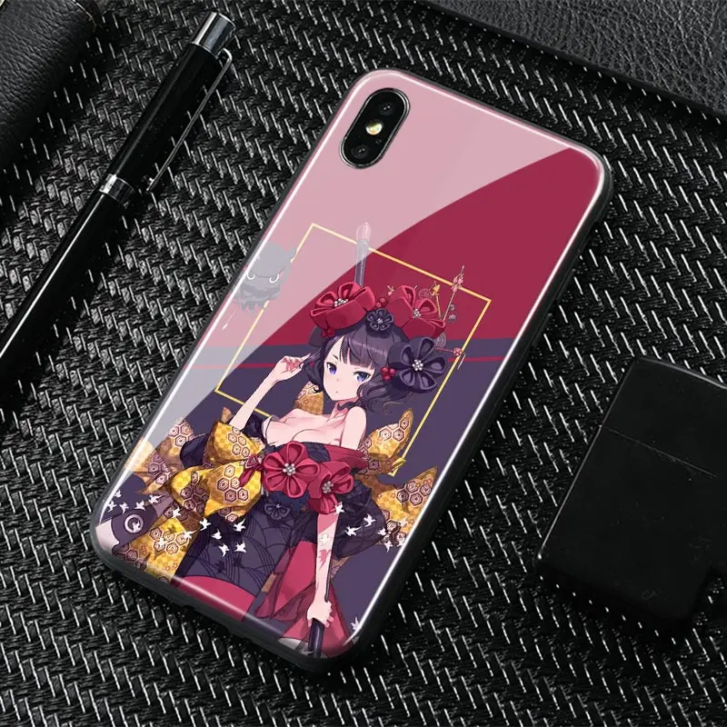 Katsushika Hokusai Fate Grand Order Мягкий силиконовый чехол для телефона из закаленного стекла для iPhone 6 6s 7 8 Plus X XR XS 11 Pro MAX - Цвет: ANI 140 Glass