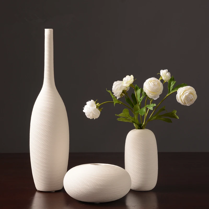 2019 New Chinese Jingdezhen Porcelain Creativity Modern Style White Vases Ceramic Vases for Wedding Home Decoration Gifts 2