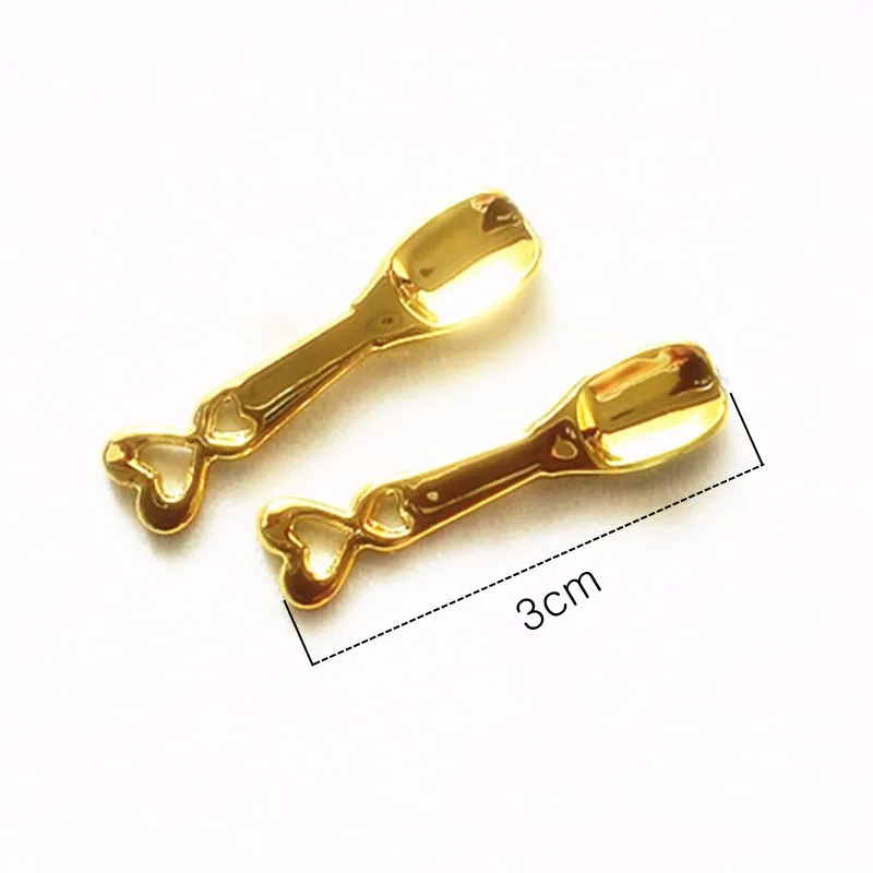 20pcs Gold Miniature Spoons High Quality Abs Plastic Mini Spoon