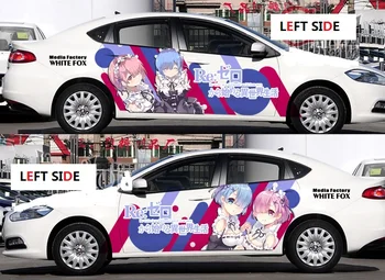 

LEFT SIDE Car Stickers Personalized Waterproof Protective Anime Pain Car Pull Fower Car Stickers No Damage To Paint