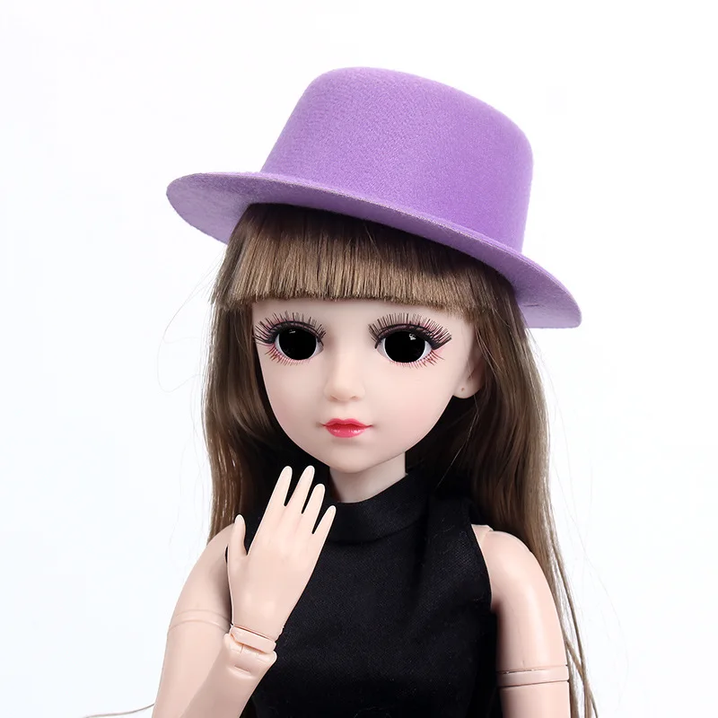 Новинка 60 см шапка для шарнирной Куклы Аксессуары для кукол игрушки Многоцветный головной убор Одежда Аксессуары для 1/3 bjd куклы игрушки для девочек подарок - Цвет: Purple