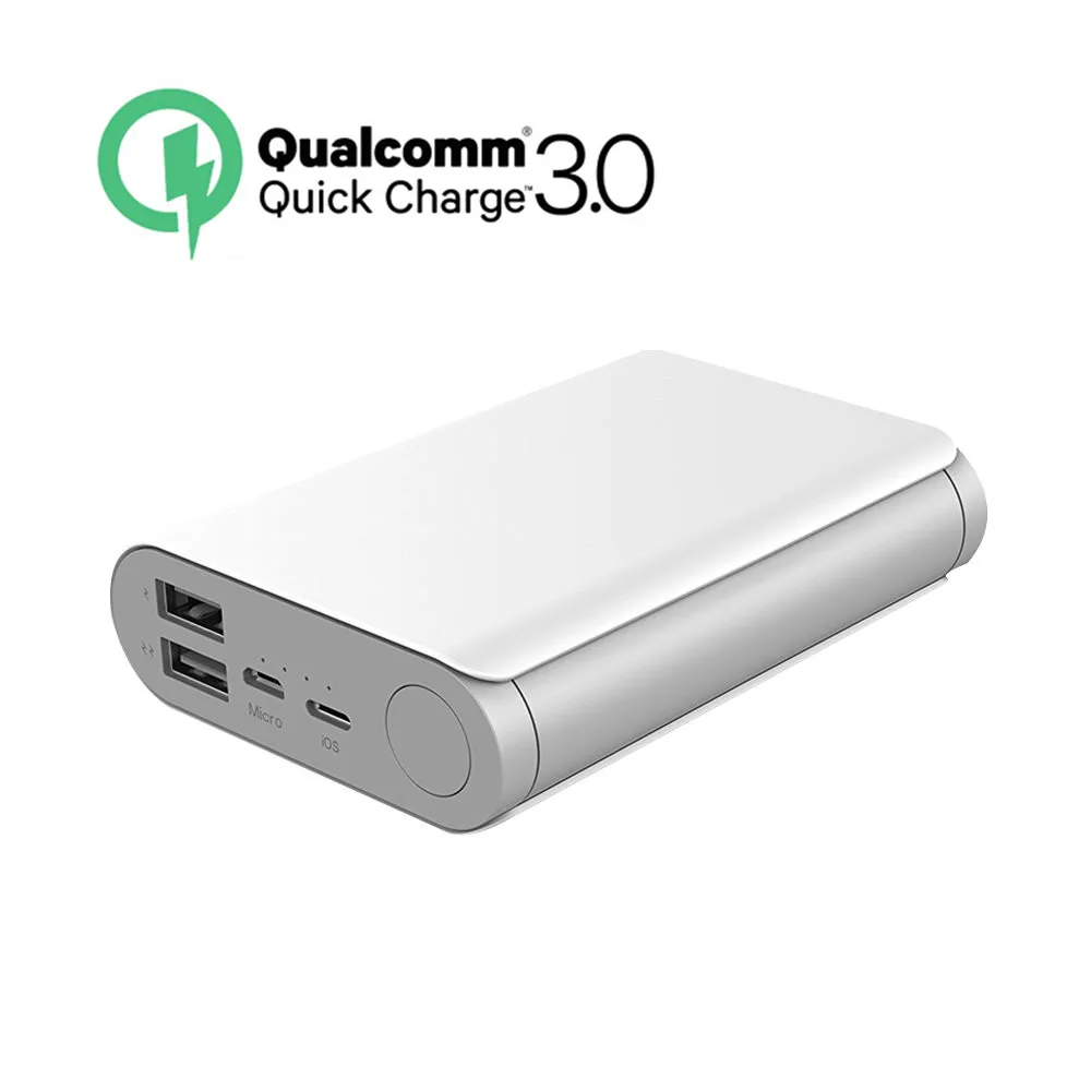 10000mah Quick Charge 3.0 Power Bank Portable Charger External Battery Pack for Smart