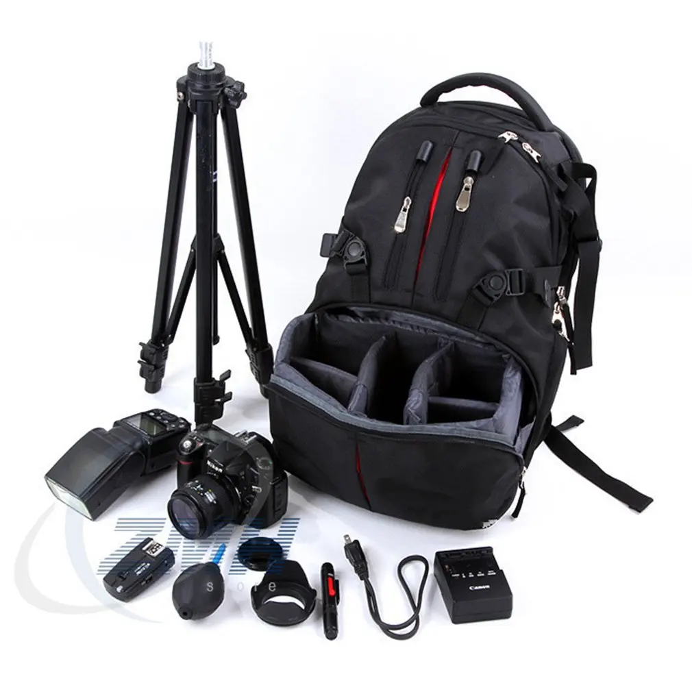 

Multifunctional Zipper Nylon Digital DSLR Photo Padded Backpack Fashionable Solid Color Camera Video Bag Large Capacity
