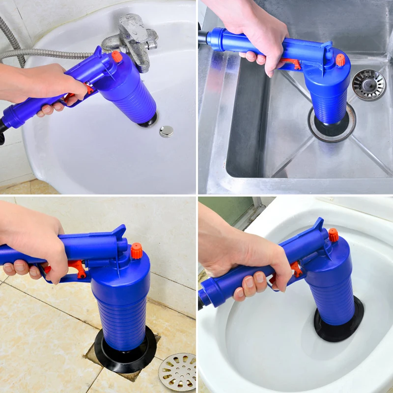 1 Set Cleaning Home Kitchen Toilets Bathroom Sink Pipe Clog Remover Tool Home High Pressure Air