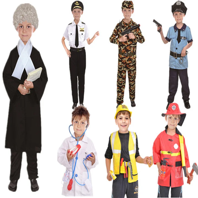 

Child Costume Halloween Timberjack Cosplay Clothing Doctor Uniform Cosplay Photography Kids Fireman Nurse Police Costume